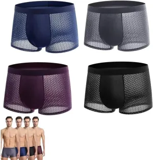 4Pcs Breathable Boxer Briefs Men's Underwear Boxers