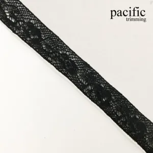 5/8" Black Cotton Lace Trim - LA190714