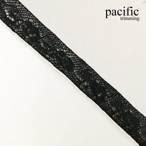 5/8" Black Cotton Lace Trim - LA190714