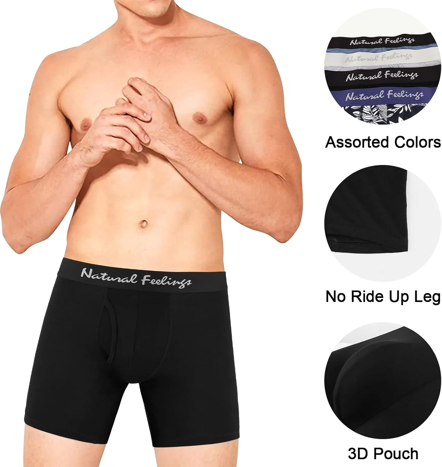 5Mayi Modal Mens Boxer Briefs Breathable Boxer Briefs Underwear for Men Pack S M L XL XXL