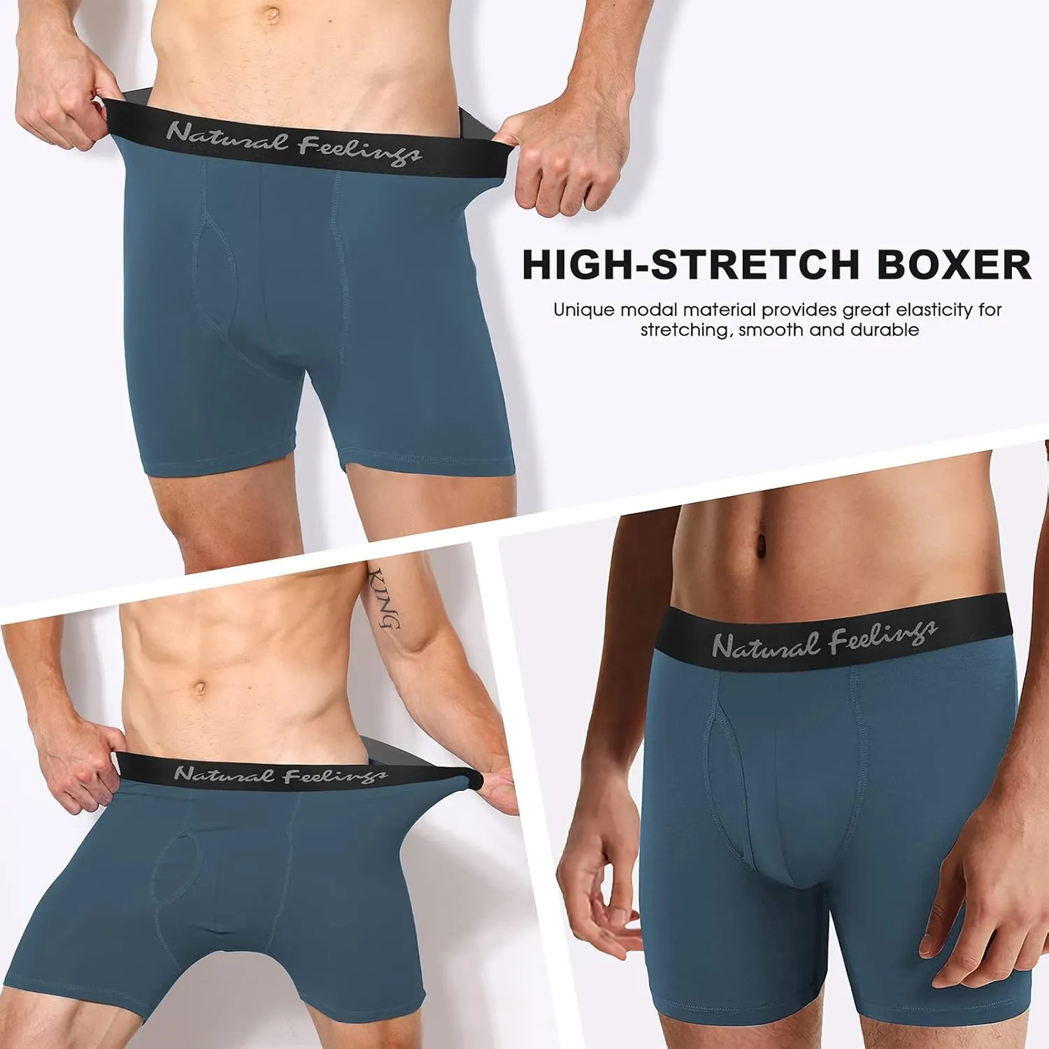 5Mayi Modal Mens Boxer Briefs Breathable Boxer Briefs Underwear for Men Pack S M L XL XXL