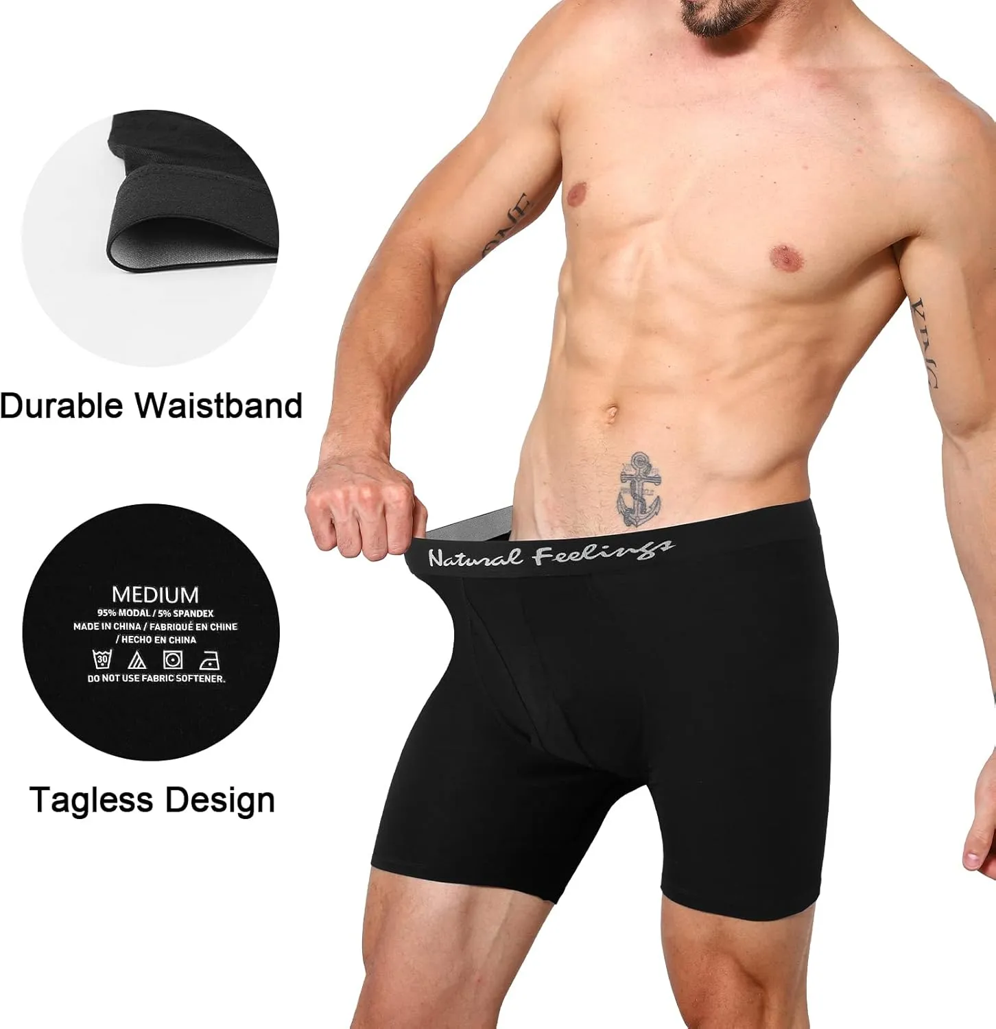 5Mayi Modal Mens Boxer Briefs Breathable Boxer Briefs Underwear for Men Pack S M L XL XXL