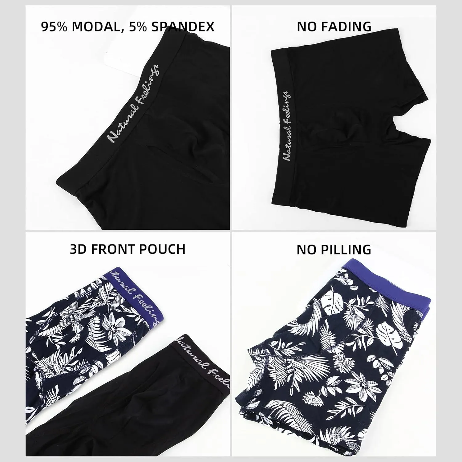 5Mayi Modal Mens Boxer Briefs Breathable Boxer Briefs Underwear for Men Pack S M L XL XXL