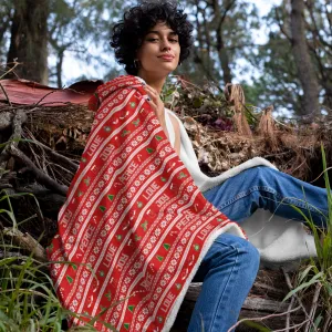 65 MCMLXV Unisex Peace Love Joy Red Christmas Print Hooded Blanket