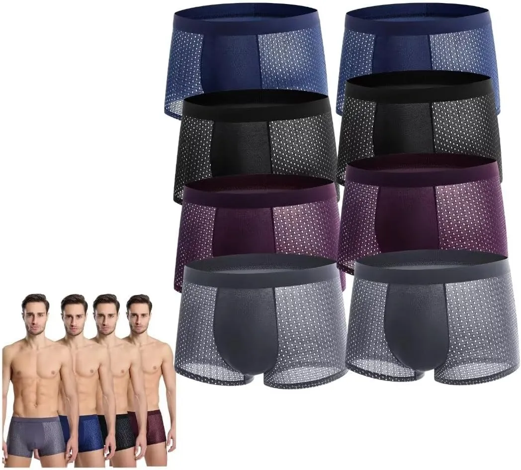 8Pcs Breathable Boxer Briefs Men's Underwear Boxers