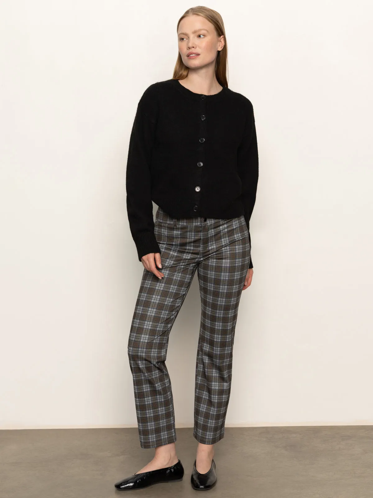 Timeless Design All Day Wear 90's Straight Legging Burnt Olive Plaid