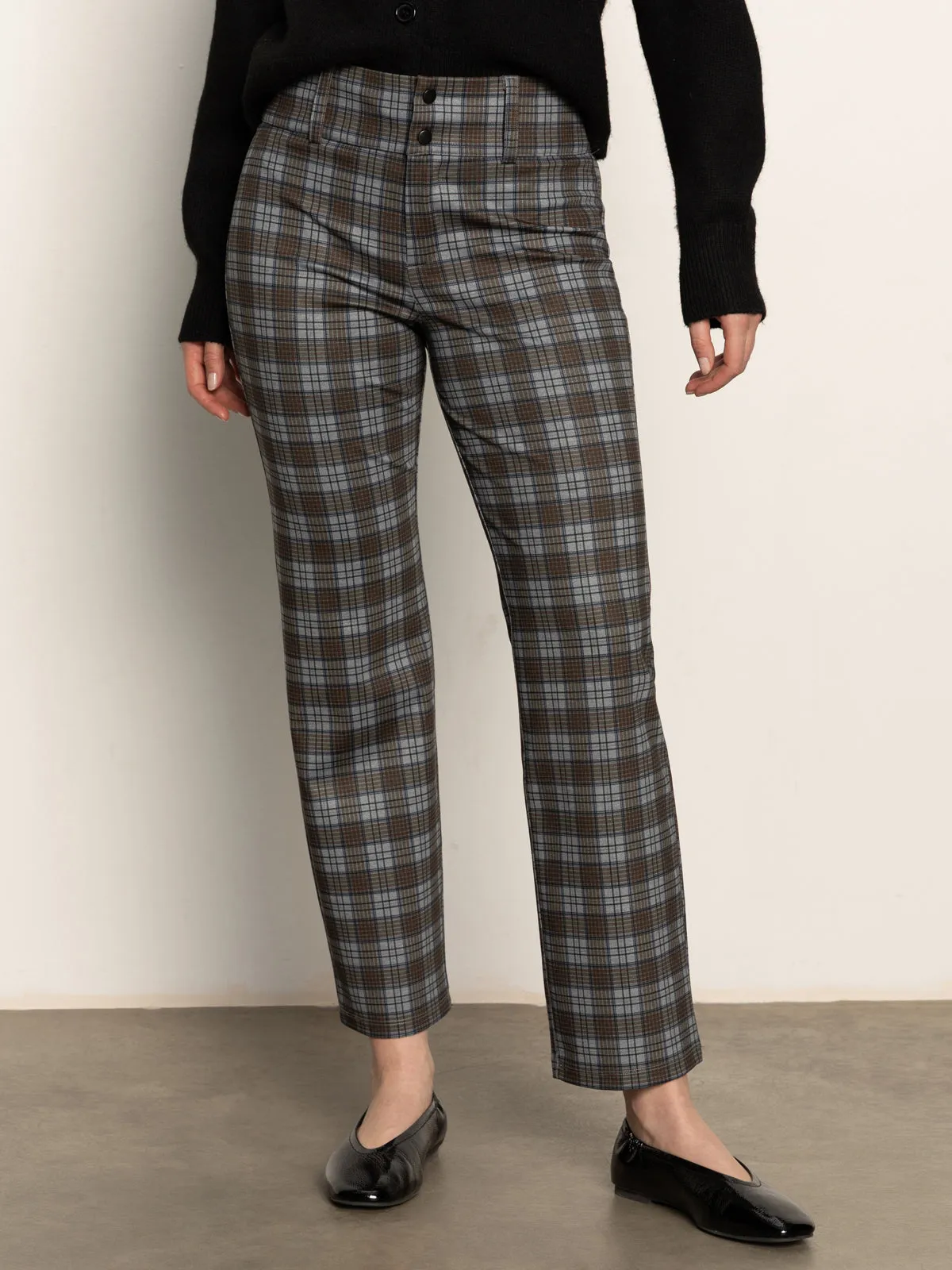 Flex Movement Layered Protection 90's Straight Legging Burnt Olive Plaid