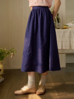 Quick Release Closure Essential Wearable ??Final Sale??Skylar A-Line Embroidery Cotton Skirt