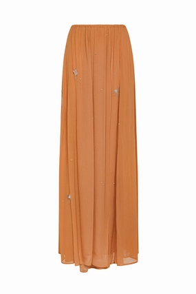 "Carousel Des Sylphes" Embroidery Long Skirt Wool blend Modern Tones