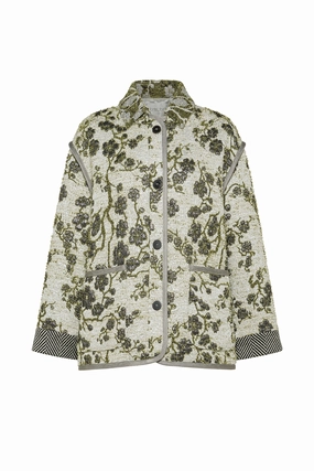 "La Lune En Fleur" Jacquard Oversized Jacket Fray Resistant Edges
