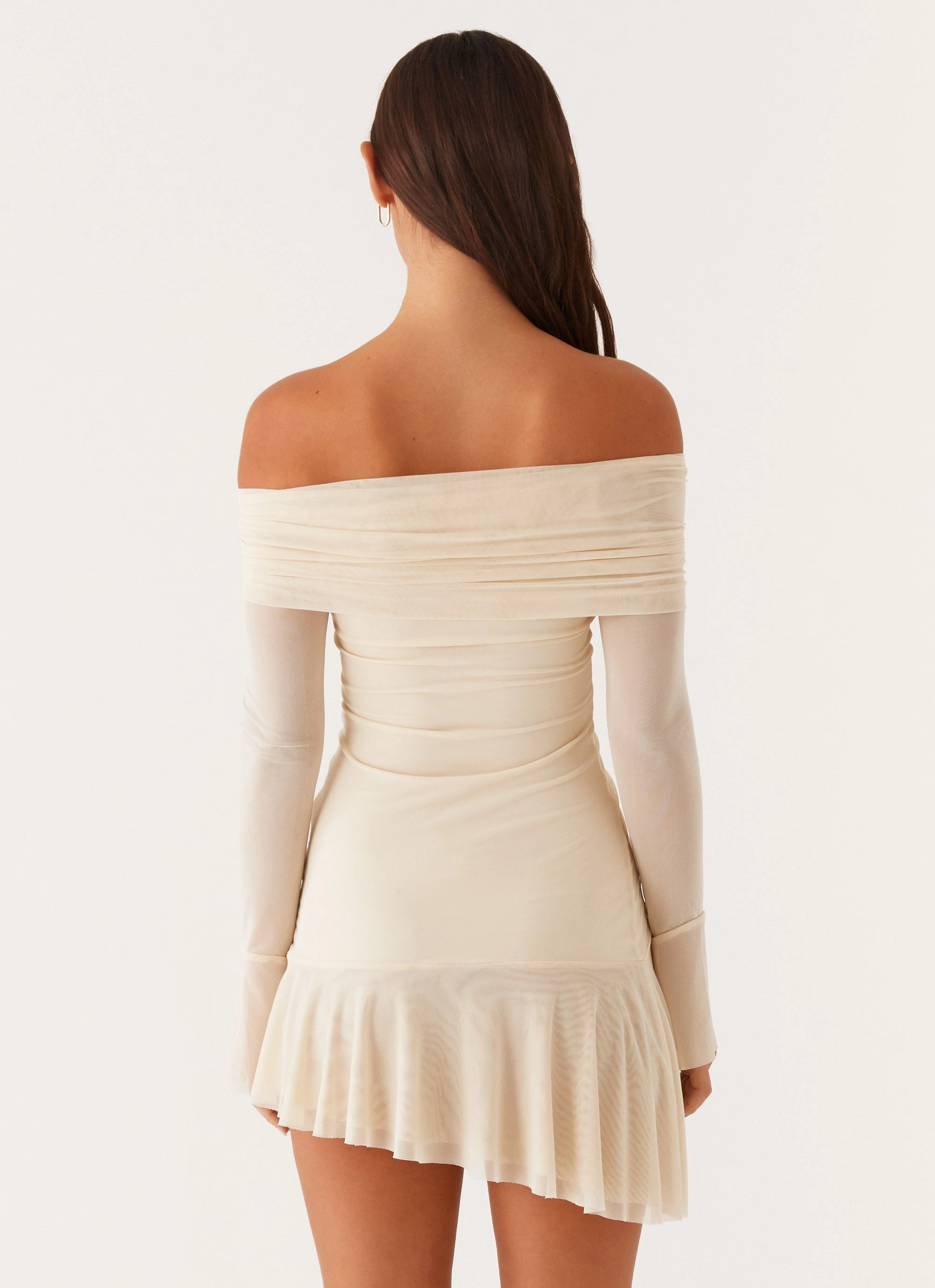 Ellis Ruched Mini Dress - Pastel Yellow Gentle Comfort