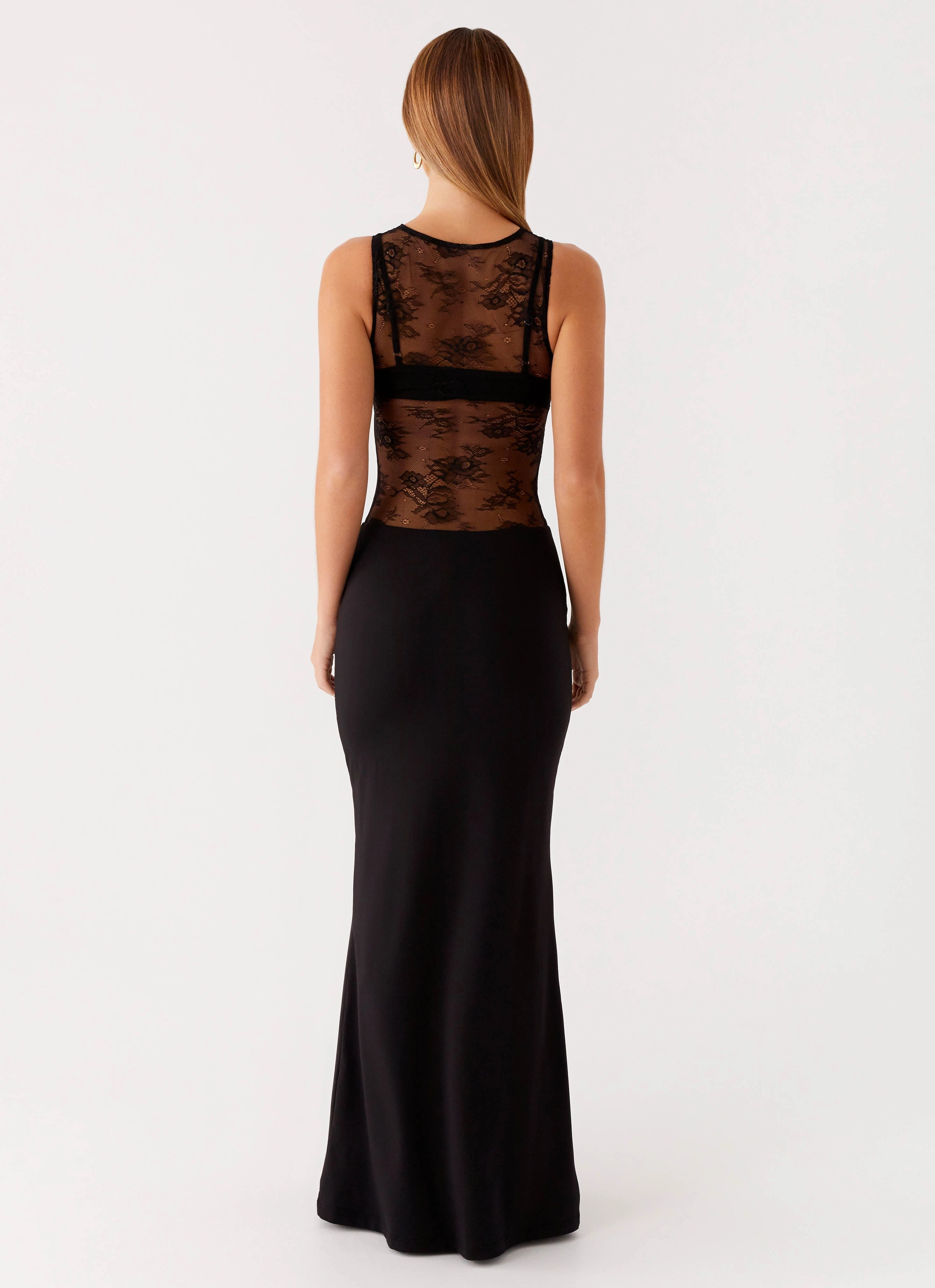 Front-Slit Versatile sundress Imperial Maxi Dress - Black