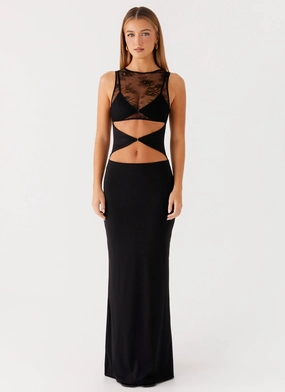 Imperial Maxi Dress - Black Korean Mood