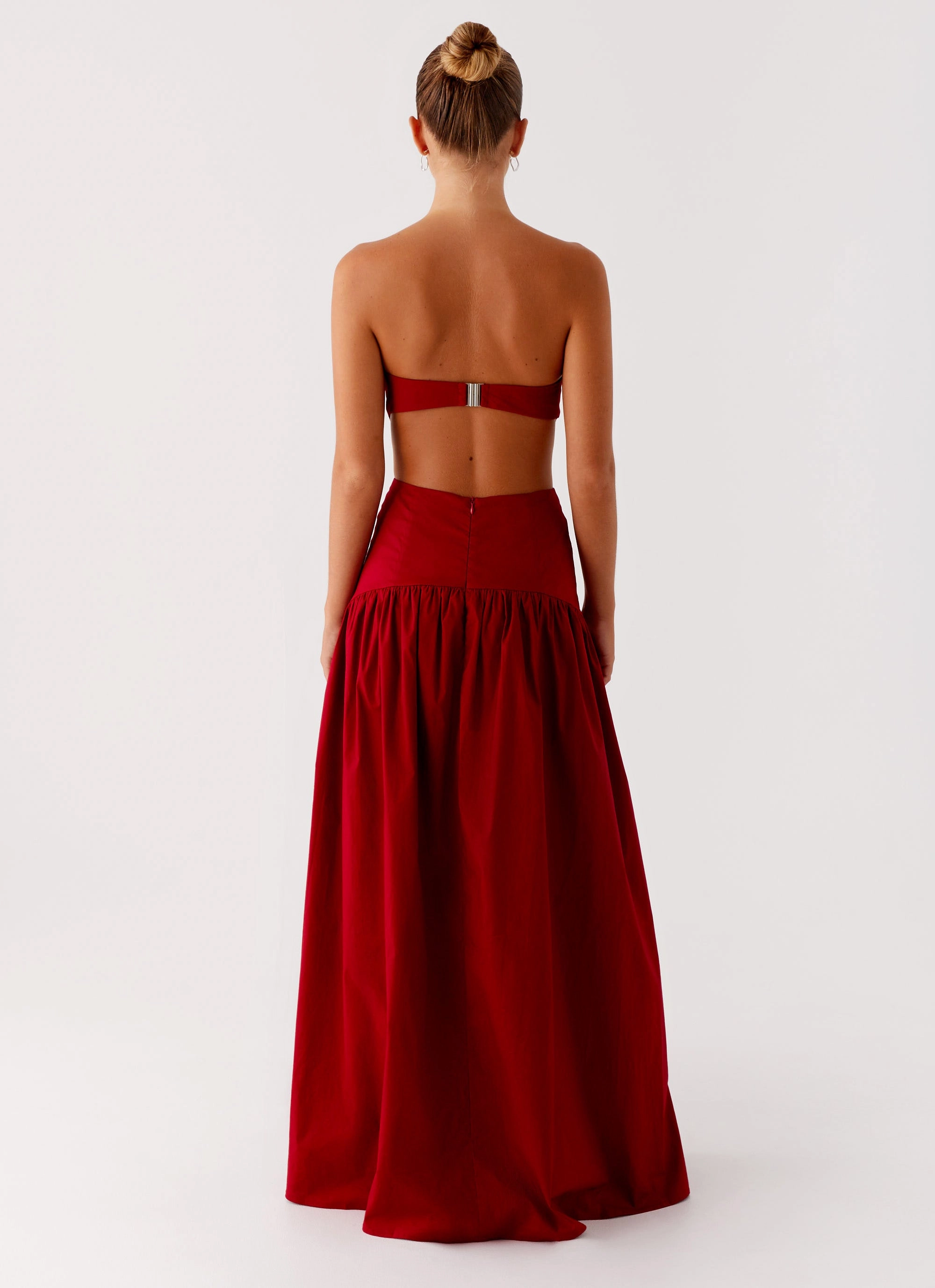 Outdoor Scene Flare Hem Aamari Maxi Dress - Red