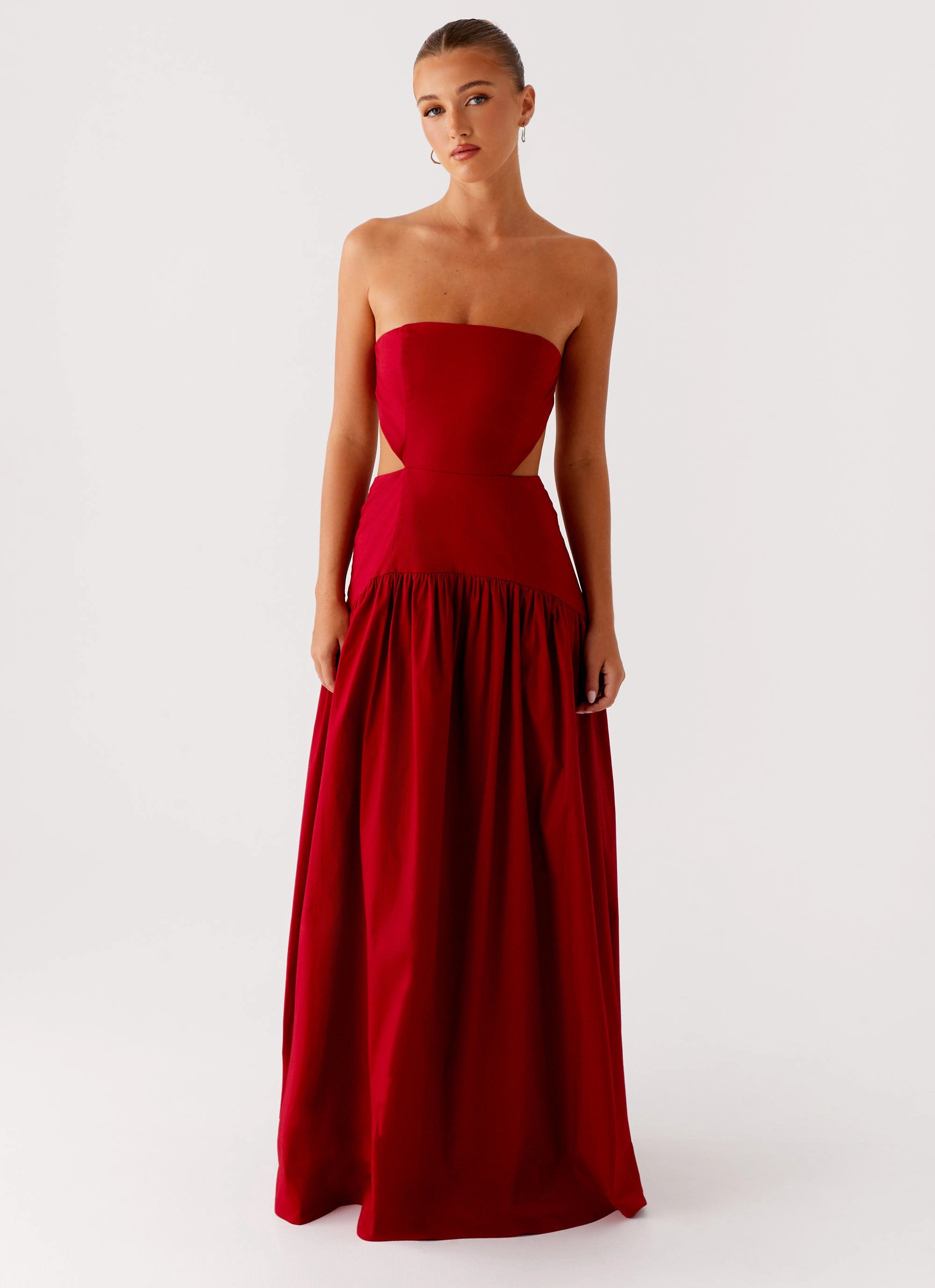 Relaxed Finish Vibe Style Aamari Maxi Dress - Red