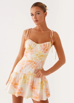 tech fabric Oversized style Abby Mini Dress - Floral Print