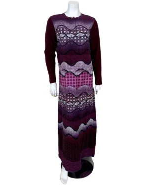 ABN1805 Wine Patchwork Print Cotton Nursing Nightgown