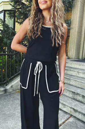 ThermalInsulation Luxe Look Outlined Linen Pants