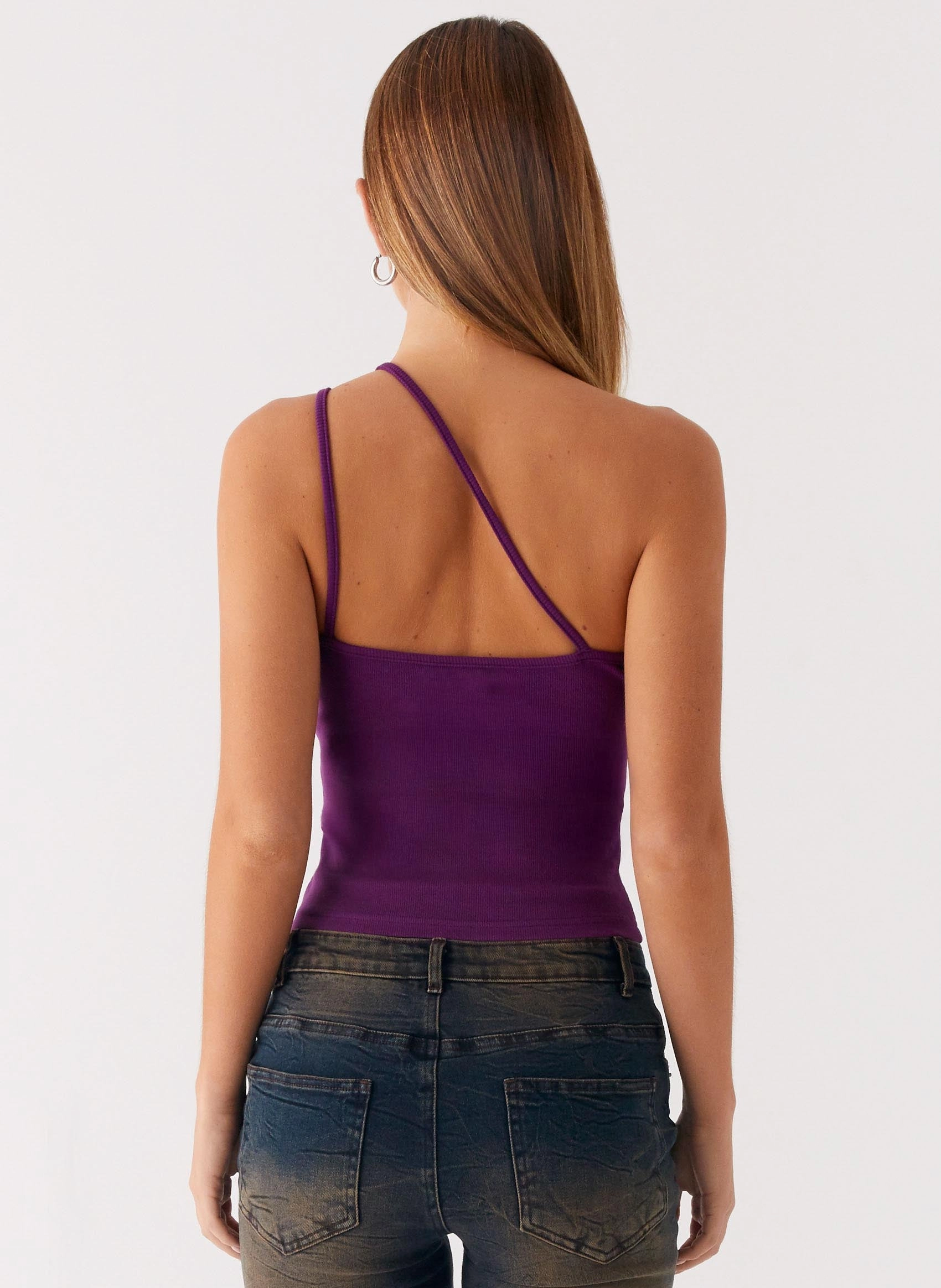 ComfortStretchFit Non Iron Fabric Optix Button Front Top - Plum
