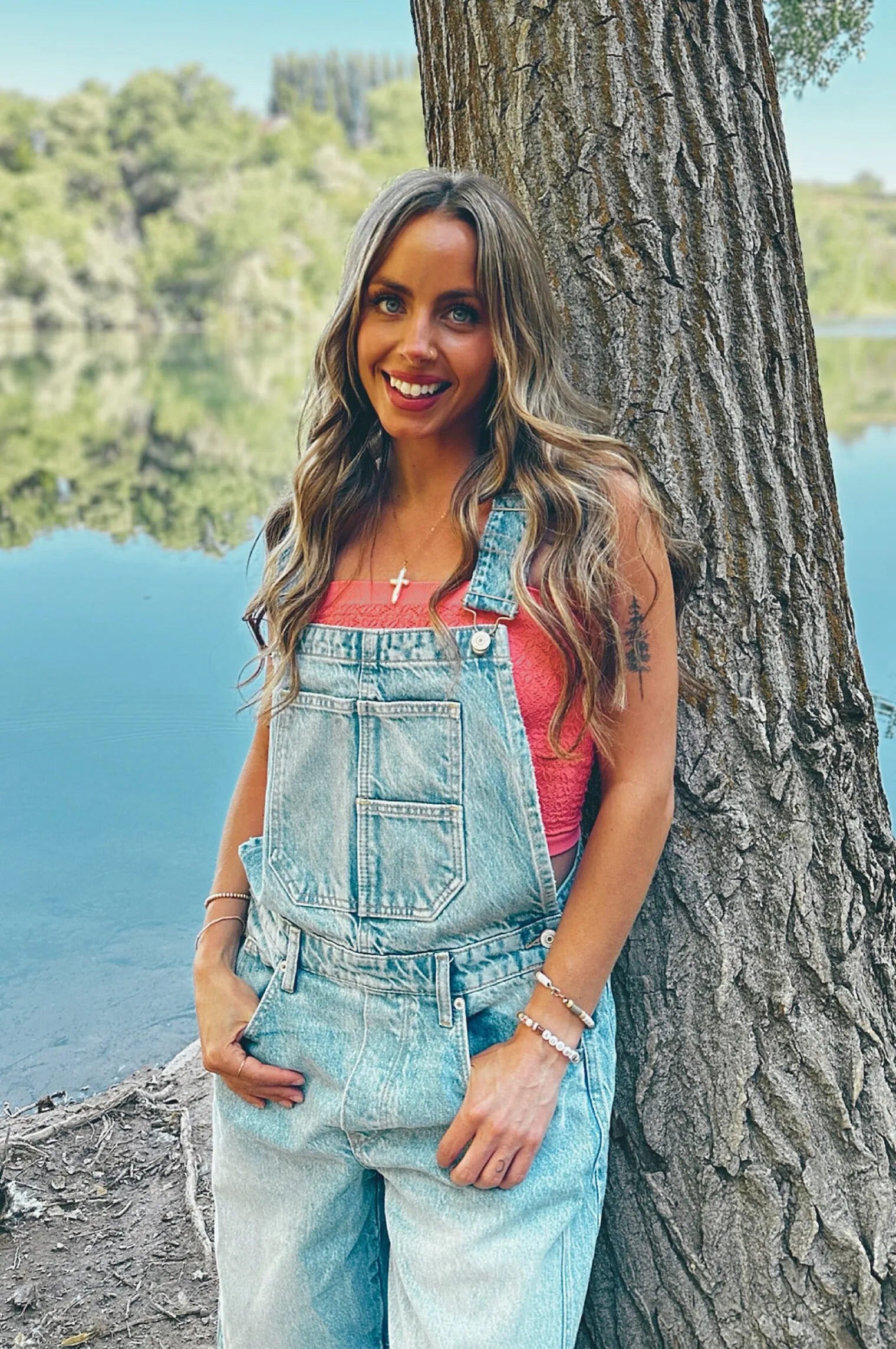 Stain Resistant Free People We The Free Good Luck Barrel Overalls