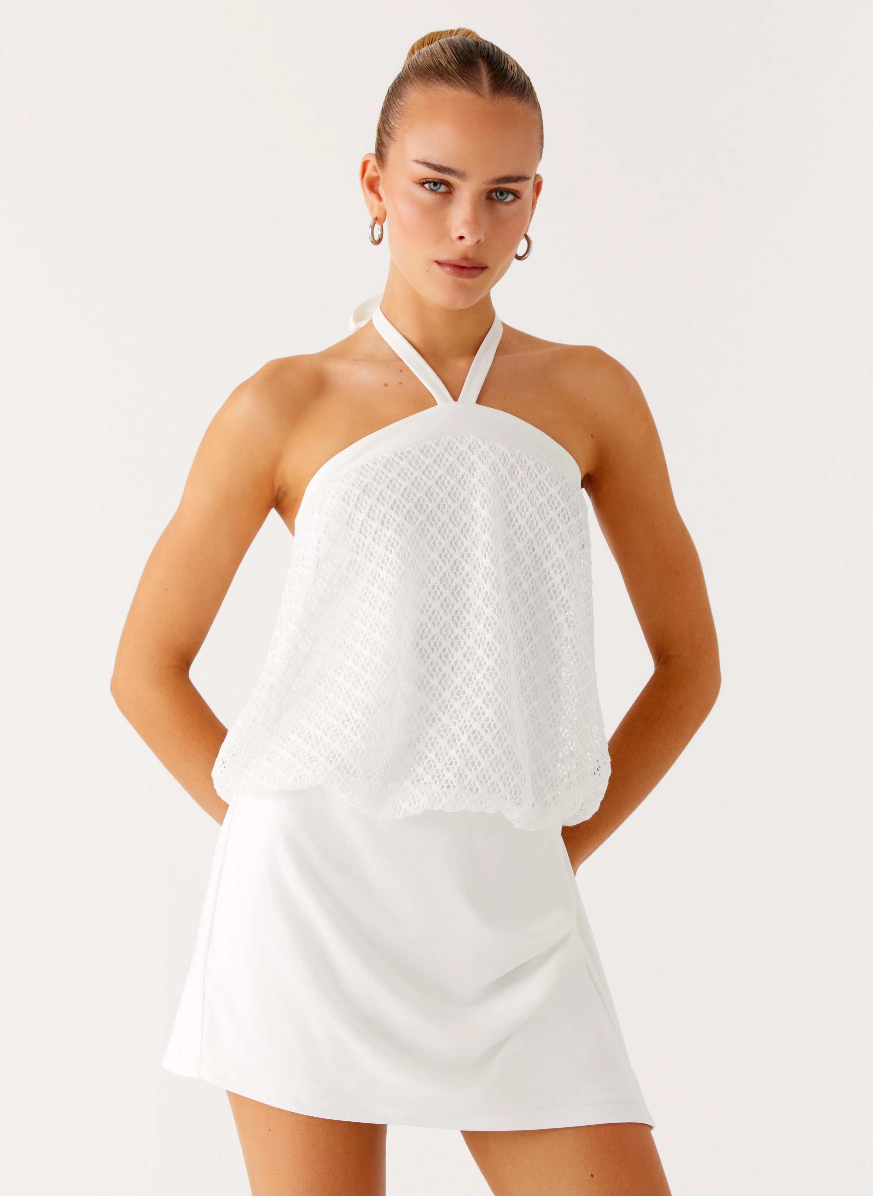 Switch Up Halter Mini Dress - Ivory Casual Chic