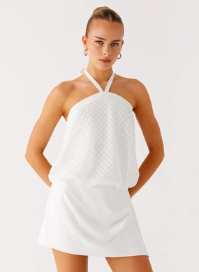 Switch Up Halter Mini Dress - Ivory Casual Chic