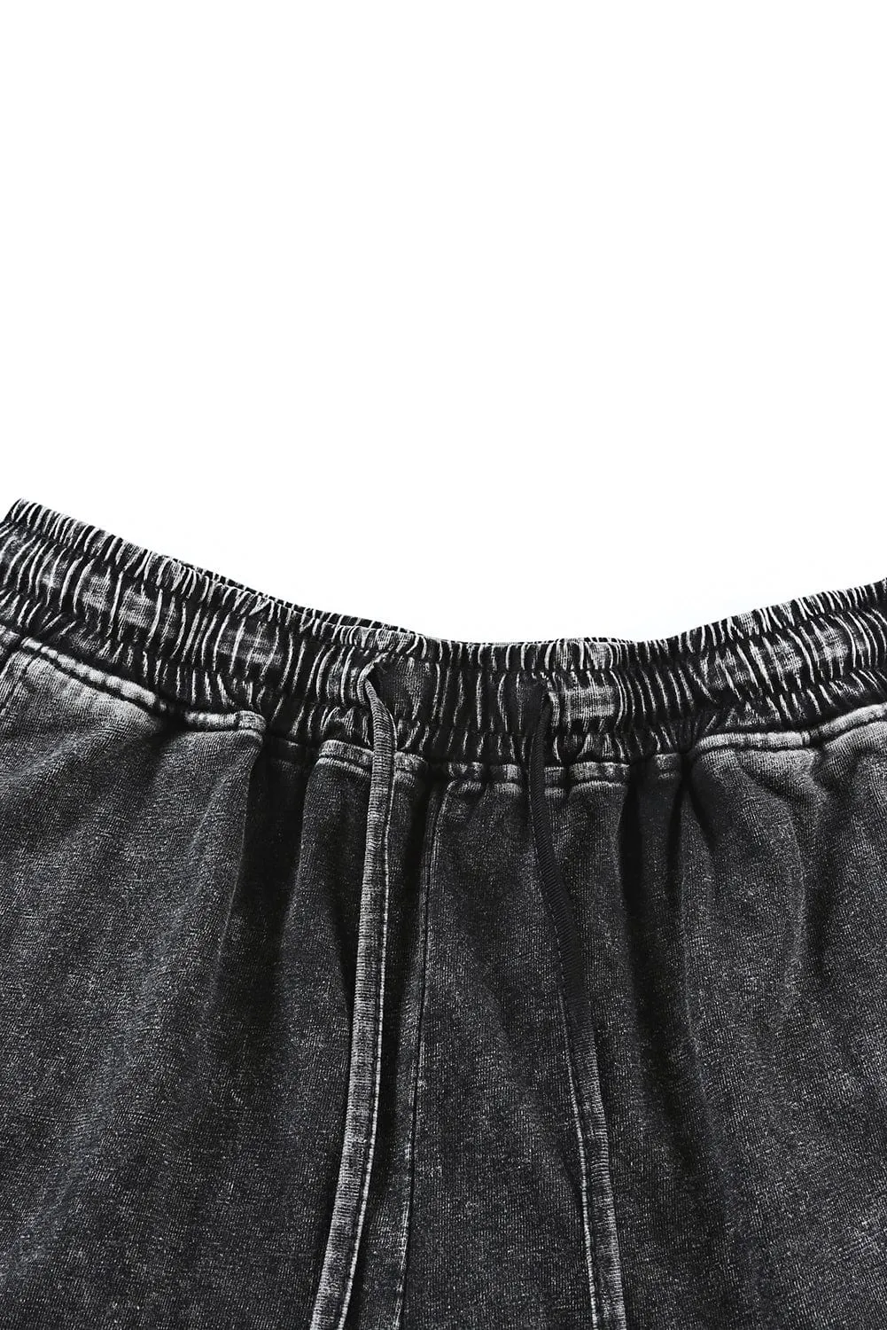 Acid Washed Black Lounge Ensemble with Shorts