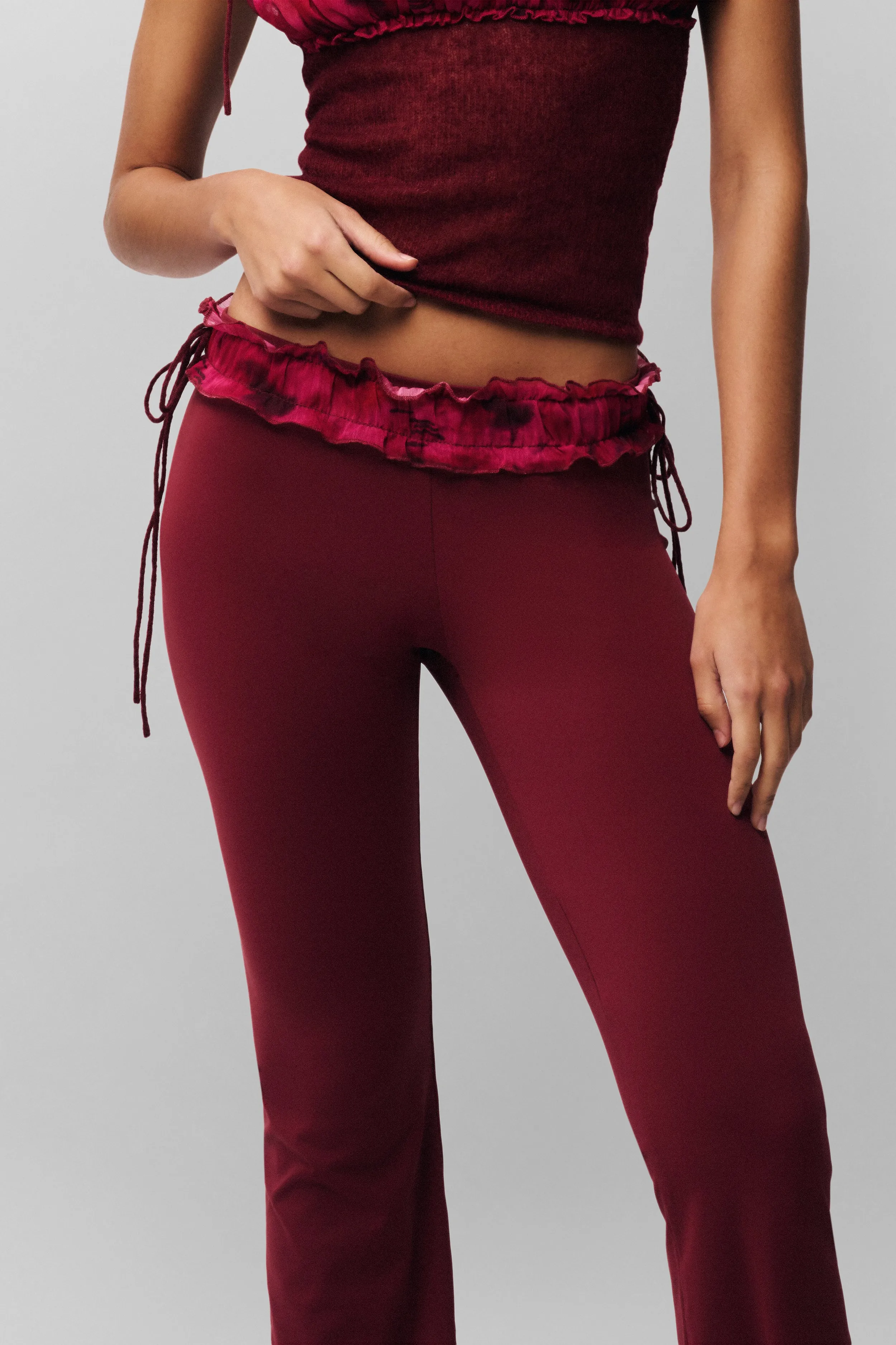 Ruched Side Tie Stretch Pant Tailored Wear