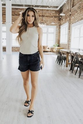 Non Slip Shoulder Seams Reinforced Neckline Detail Blaise High Rise Shorts - FINAL SALE