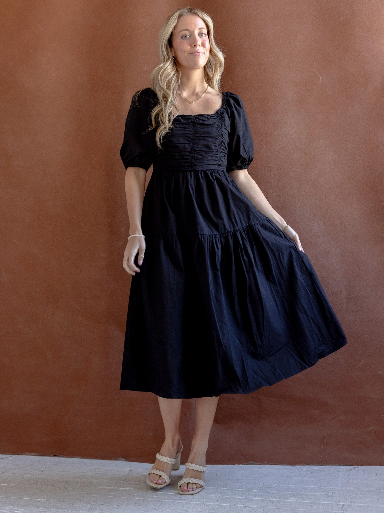 Premium Fabric Relaxed-fit Ada Square Neck Dress