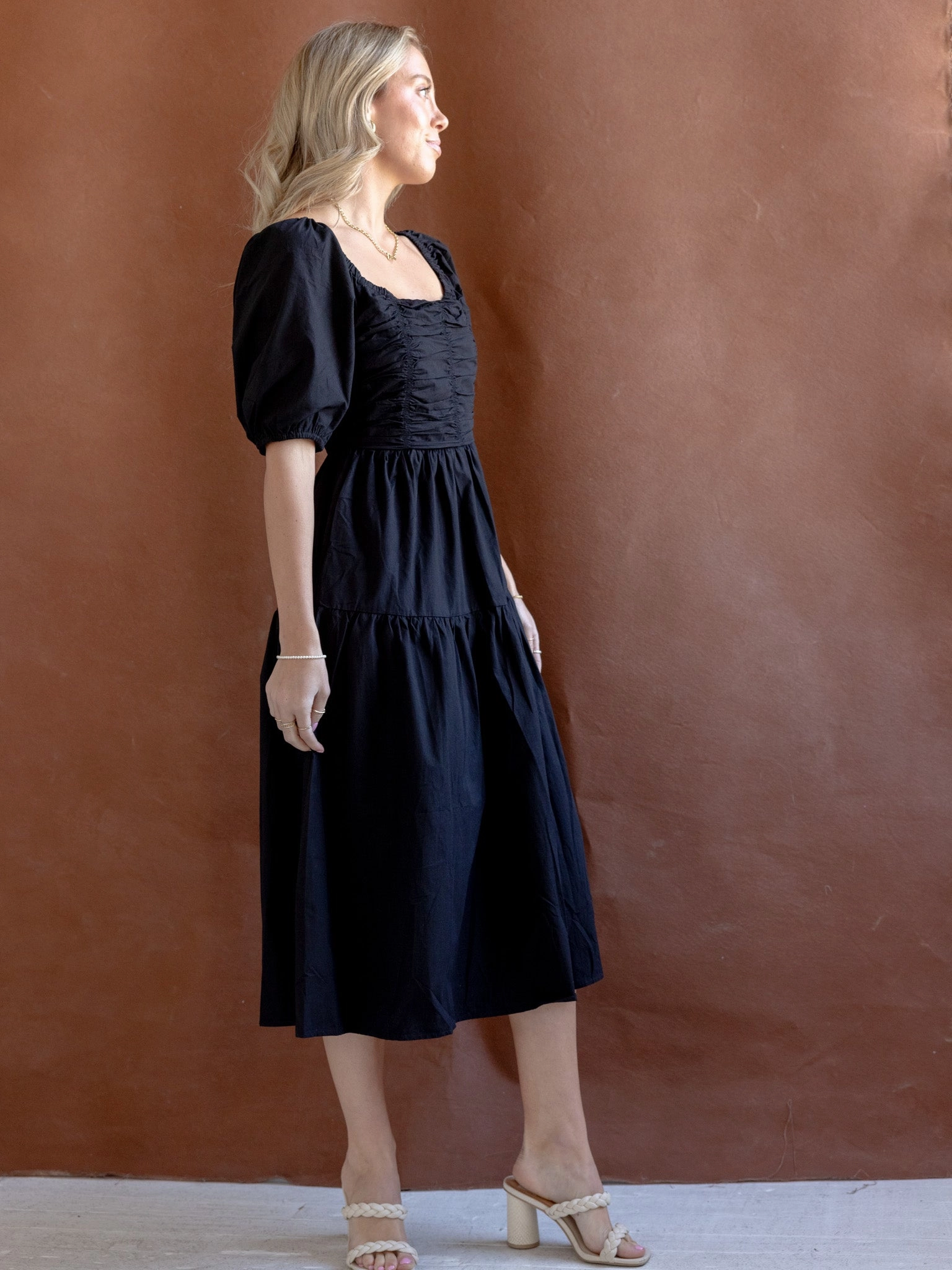 Ada Square Neck Dress DurableStitching Casual Vibes