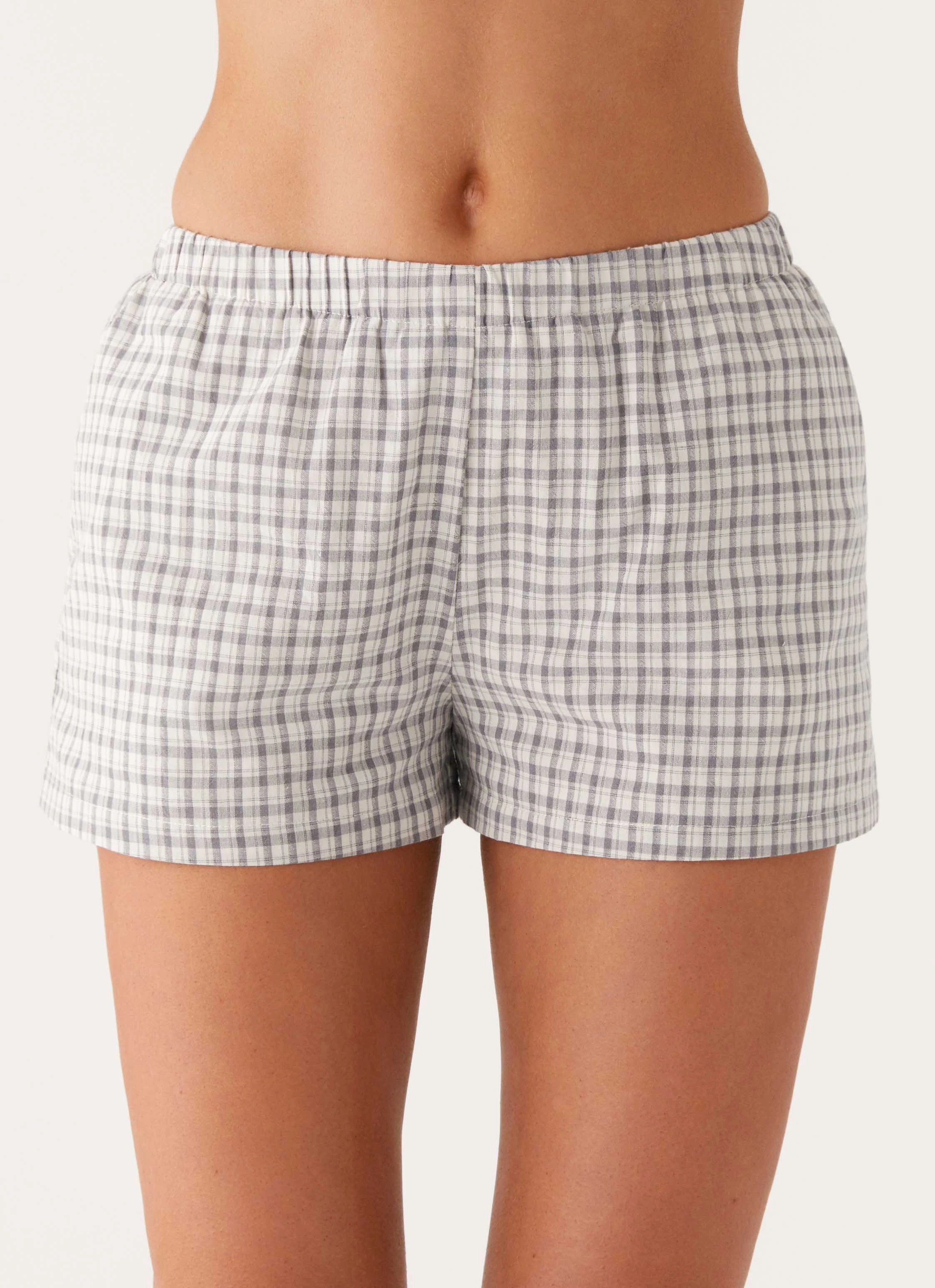 Adalina Shorts - Grey Check Smooth zipper closure AntiSnagZippers