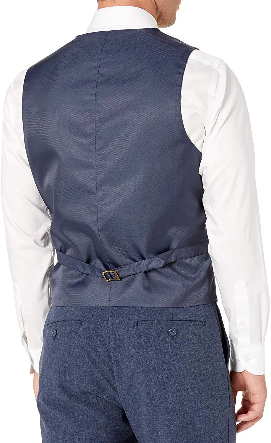 Adam Baker Men's Single Breasted Stretch Slim Fit Stretch 2-Button Vested Suit Set - Colors