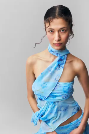 ContouredPanels Durable Hem Stitching Chiffon Wrap Around Top