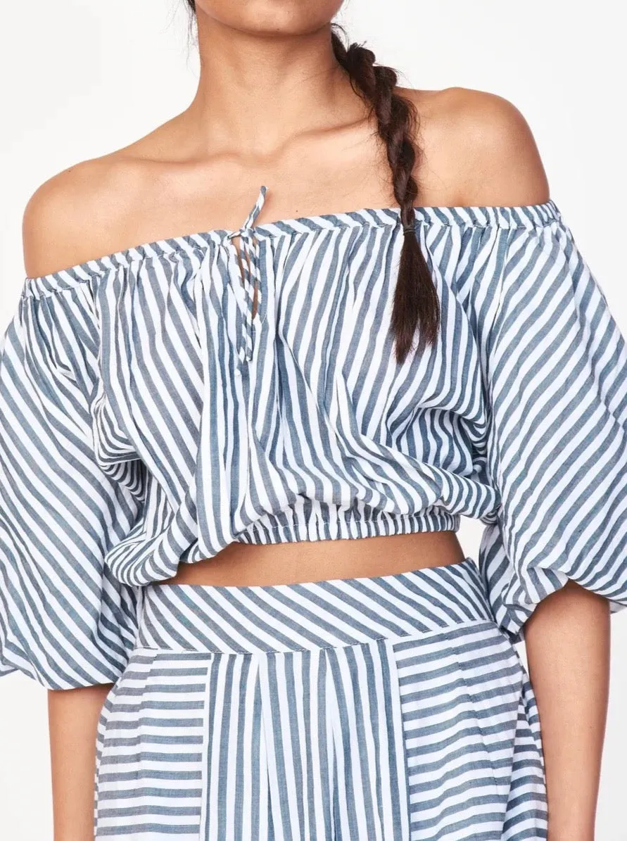 FadeResistant Mirth Capri Bubble Top in Ocean Stripe