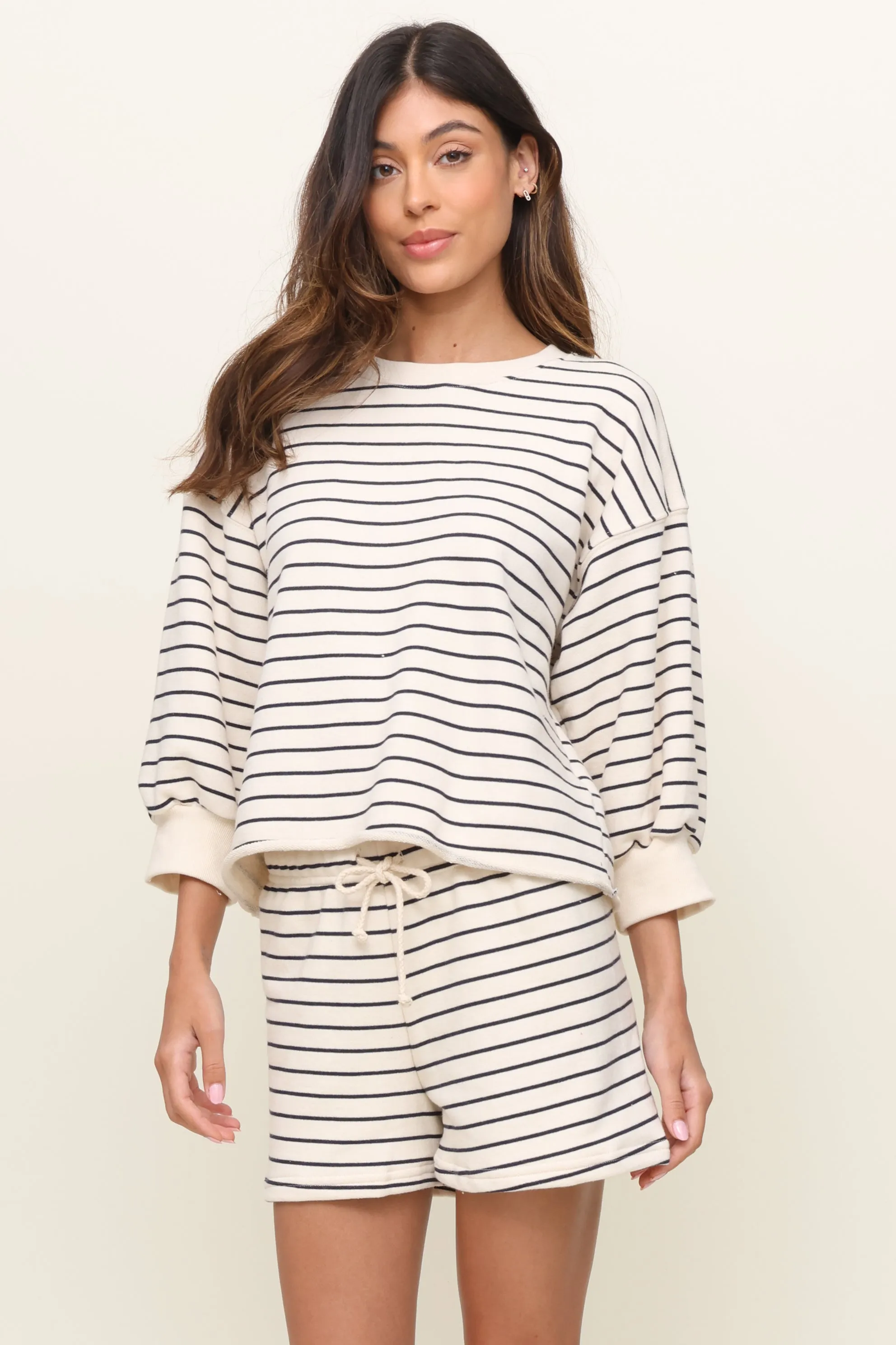 EasyCareFabric Sheer Overlay Material Niall Striped Pullover