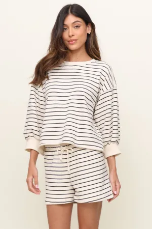 EasyCareFabric Sheer Overlay Material Niall Striped Pullover