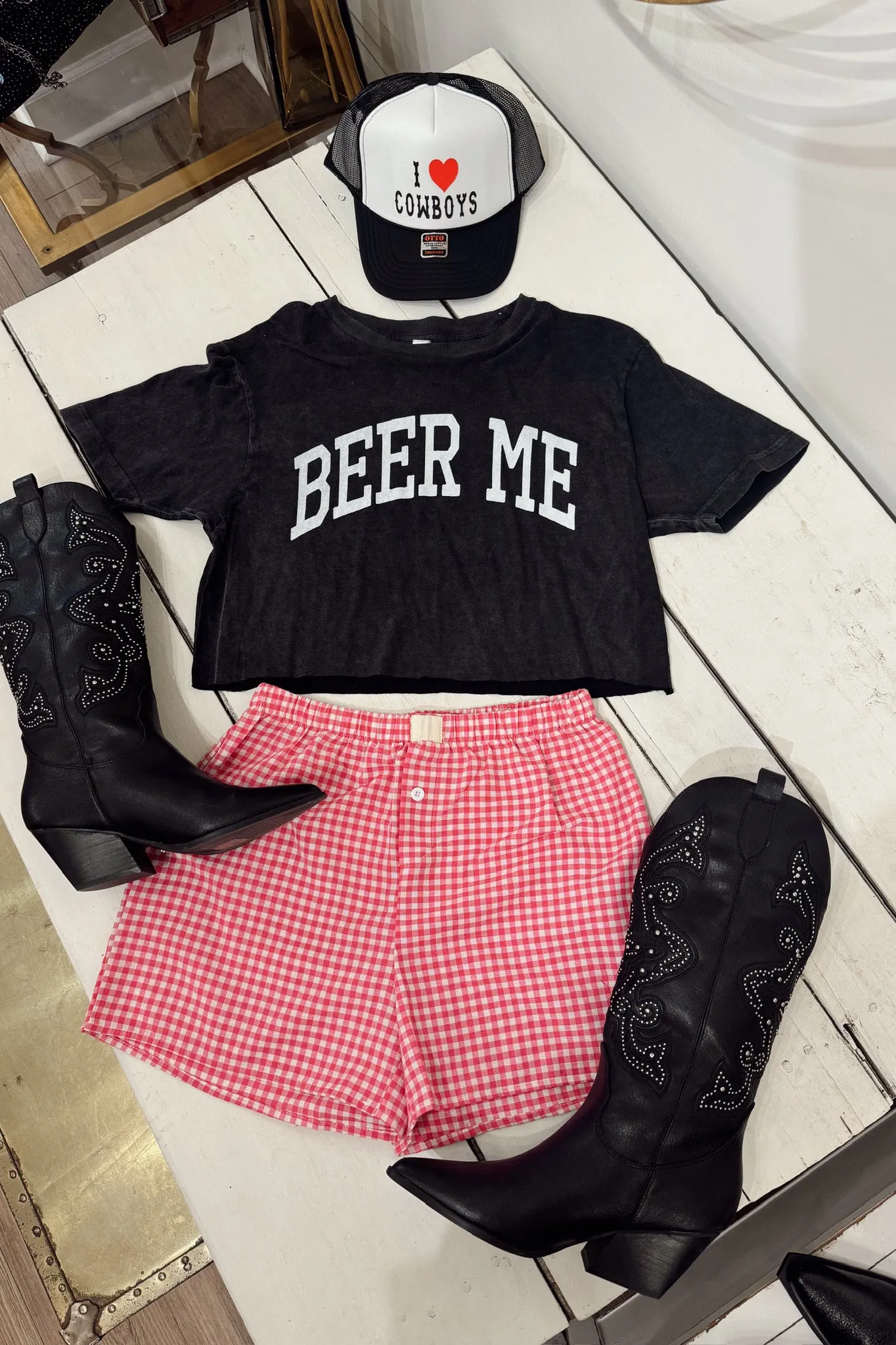 Pre-Order Beer Me Crop Tee Friction Resistant Shoulder