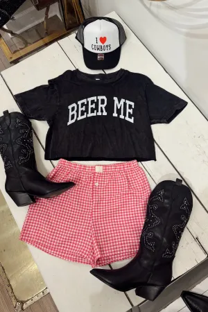 Pre-Order Beer Me Crop Tee Friction Resistant Shoulder