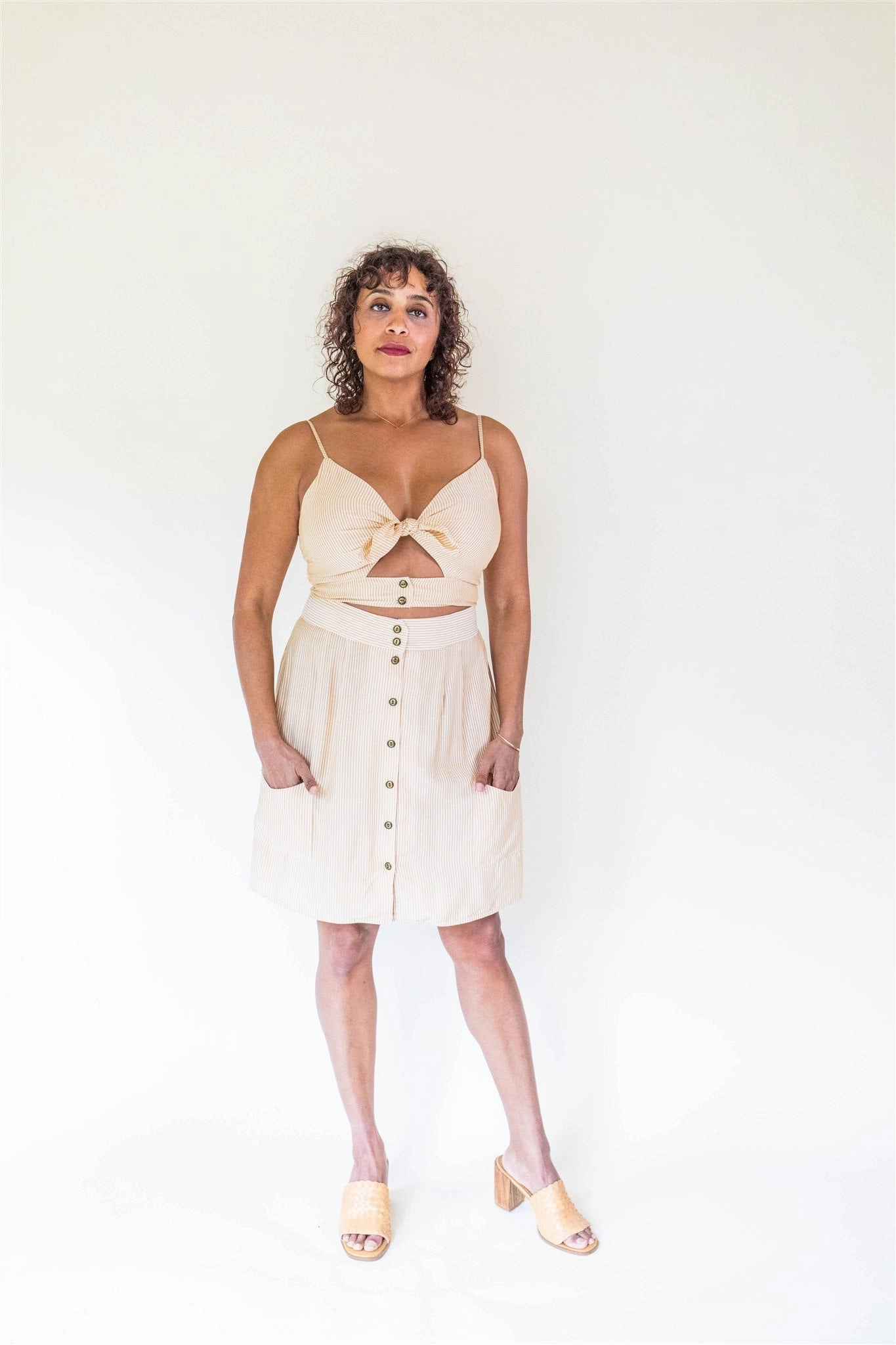 Light Fit Wear Rah Rah Skirt in Yellow Stripe
