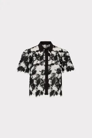 Addison Two Tone Lace Top AntiPillingTechnology