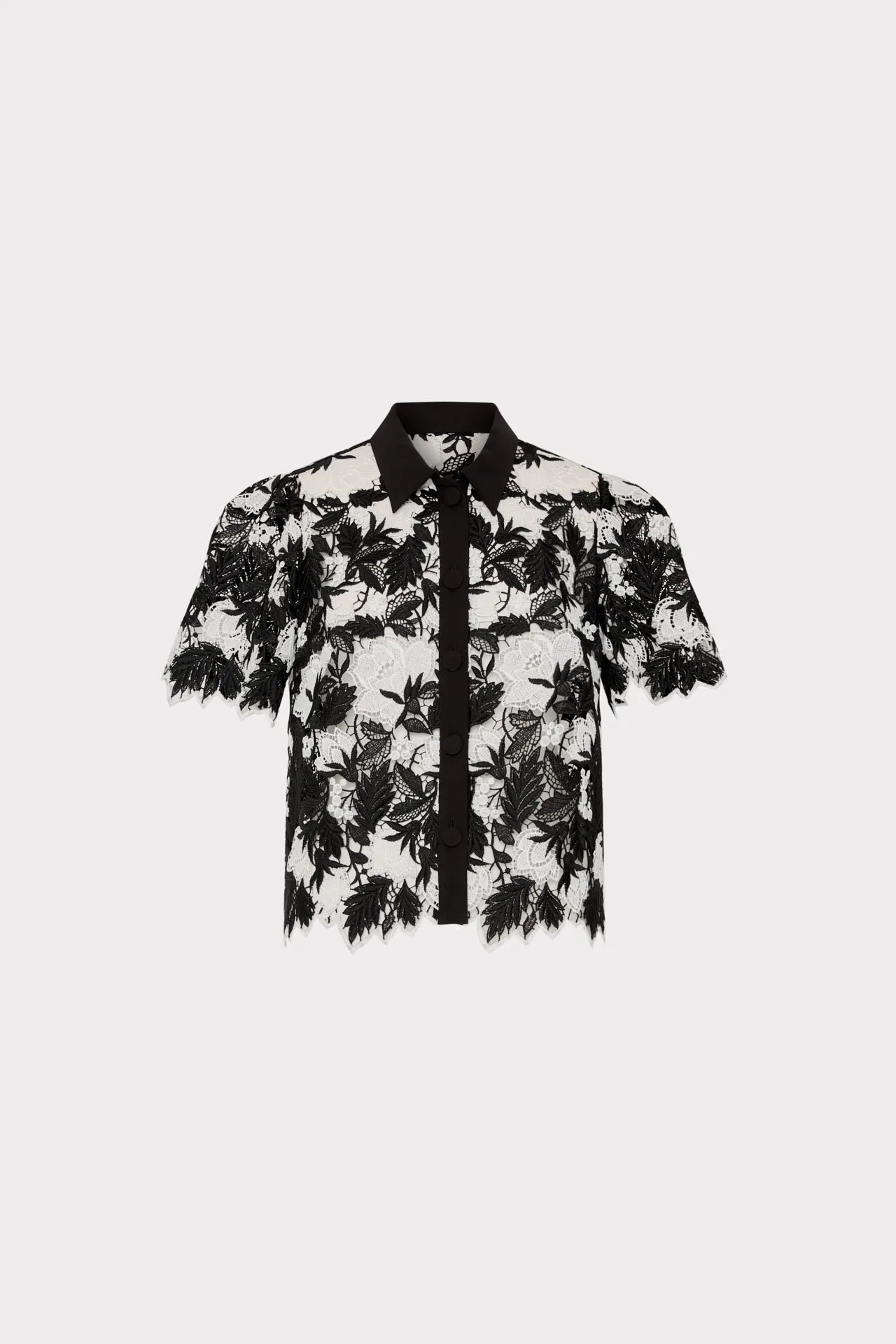 Addison Two Tone Lace Top AntiPillingTechnology