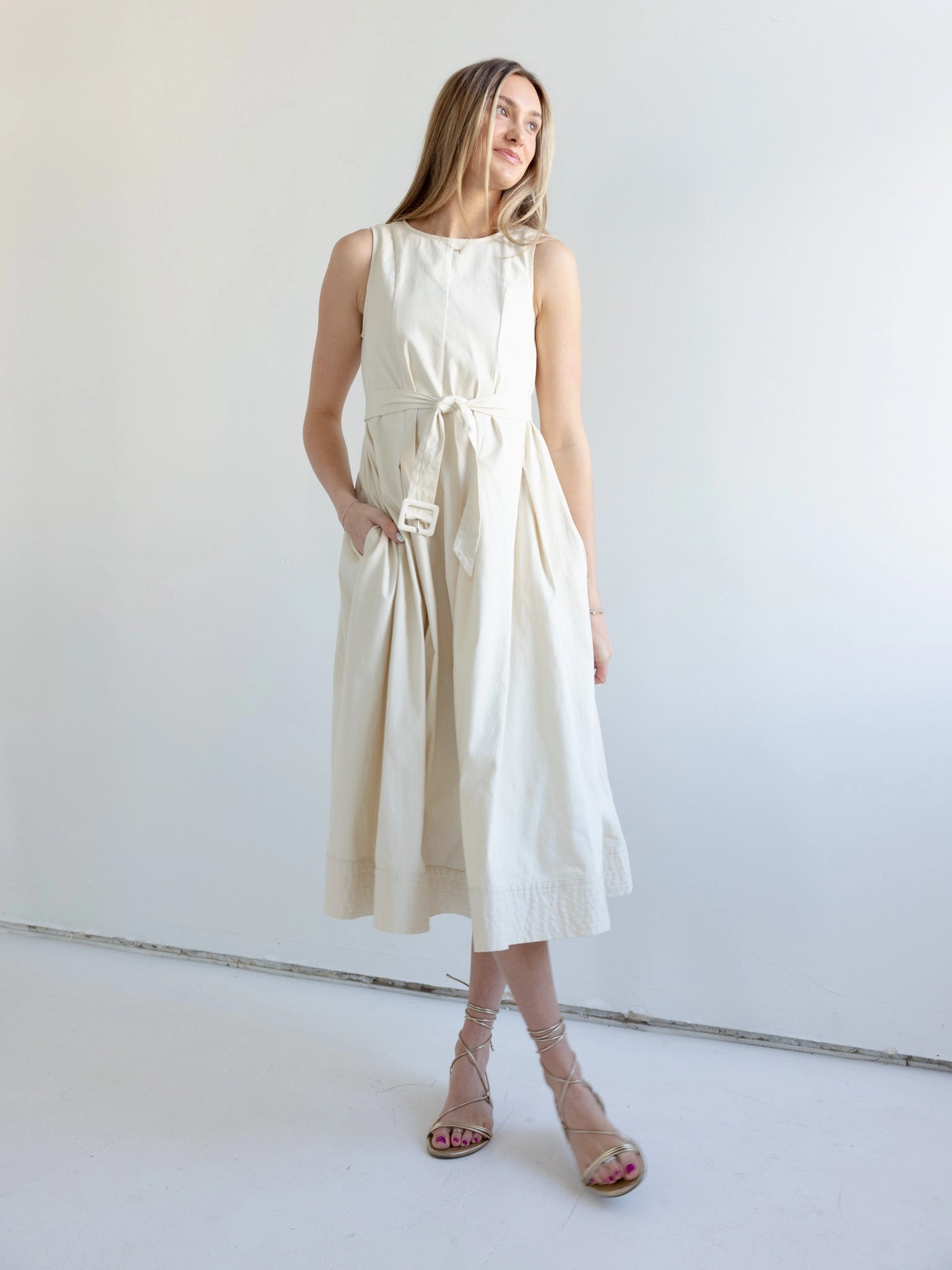 Addison Belted Midi Dress Chic Balance