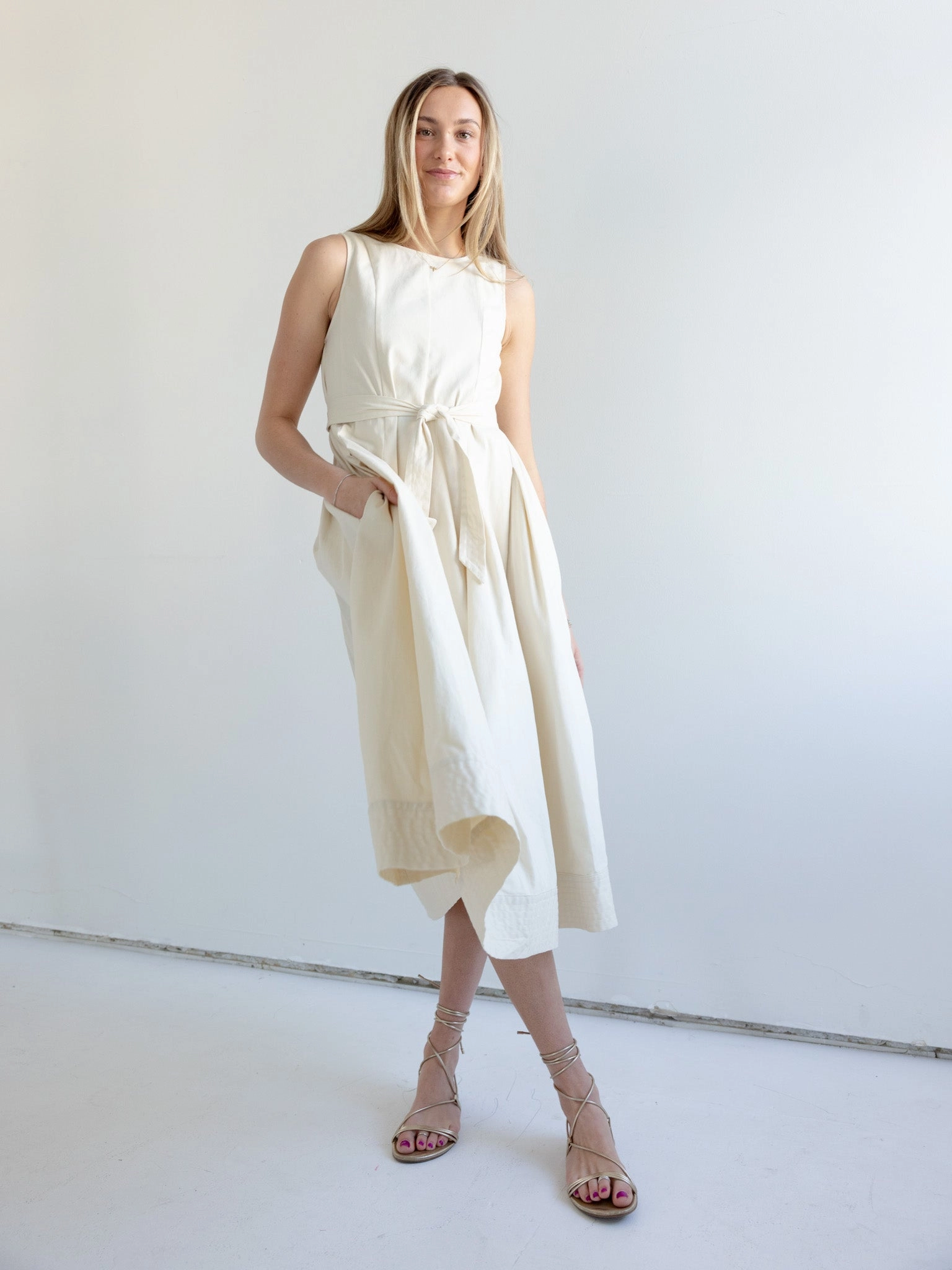 Addison Belted Midi Dress Versatile and Comfortable