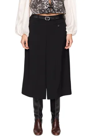Stretchable Waist Adeline Wool Suiting Belted Culotte