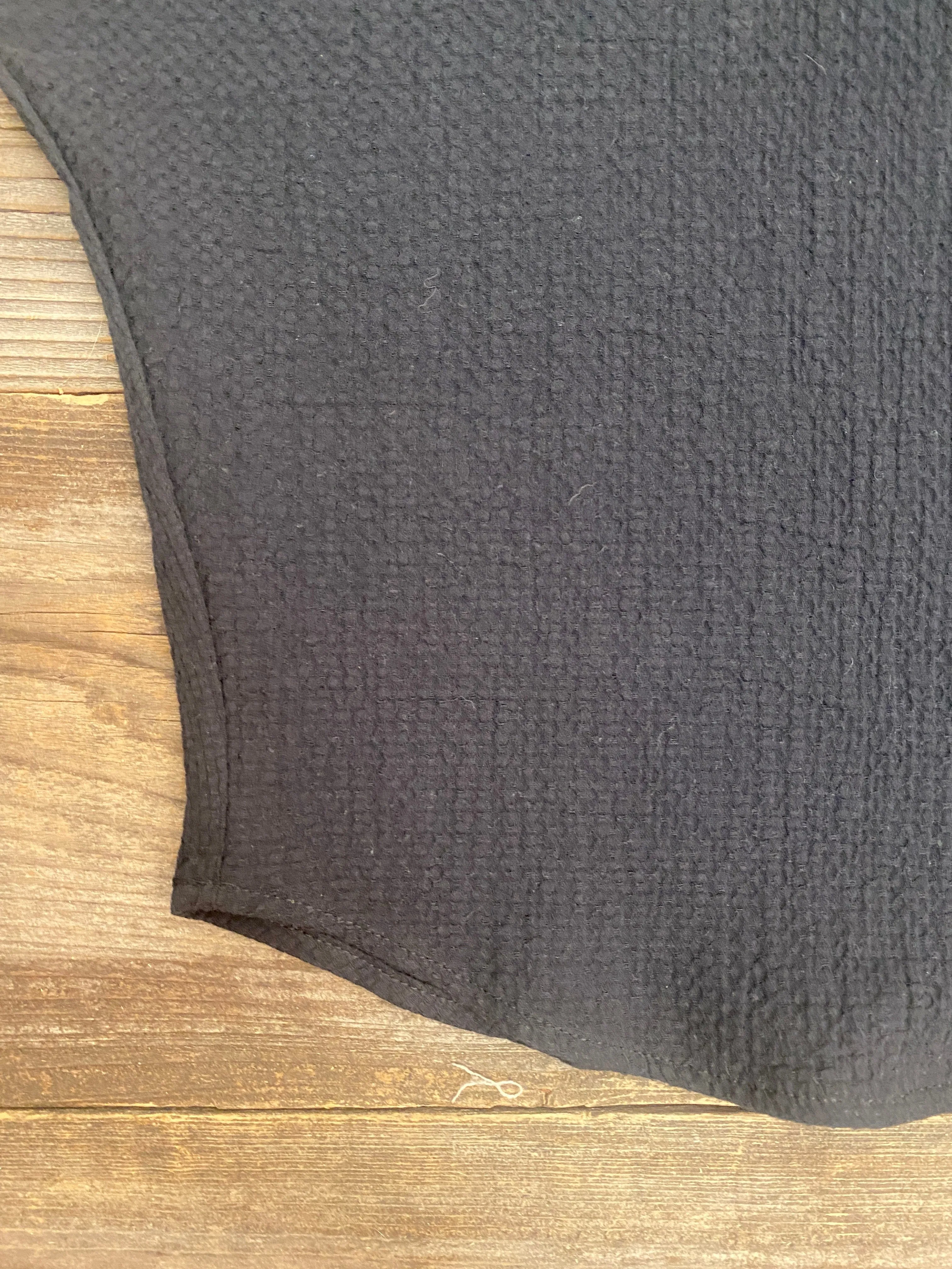 Dolman Top in Black Texture StaticResistant Material Reinforced Seams