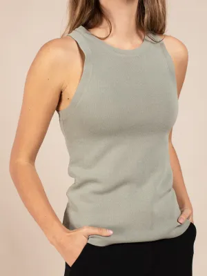 Signy Top - Dusty Olive Sporty T-shirt Organic Cotton Fiber
