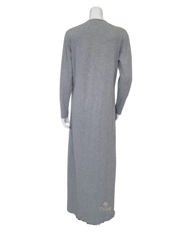 ADN1803GRY Studs Grey Cotton Nursing Nightgown