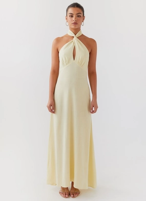 Best-Seller Adrienne Linen Maxi Dress - Lemon