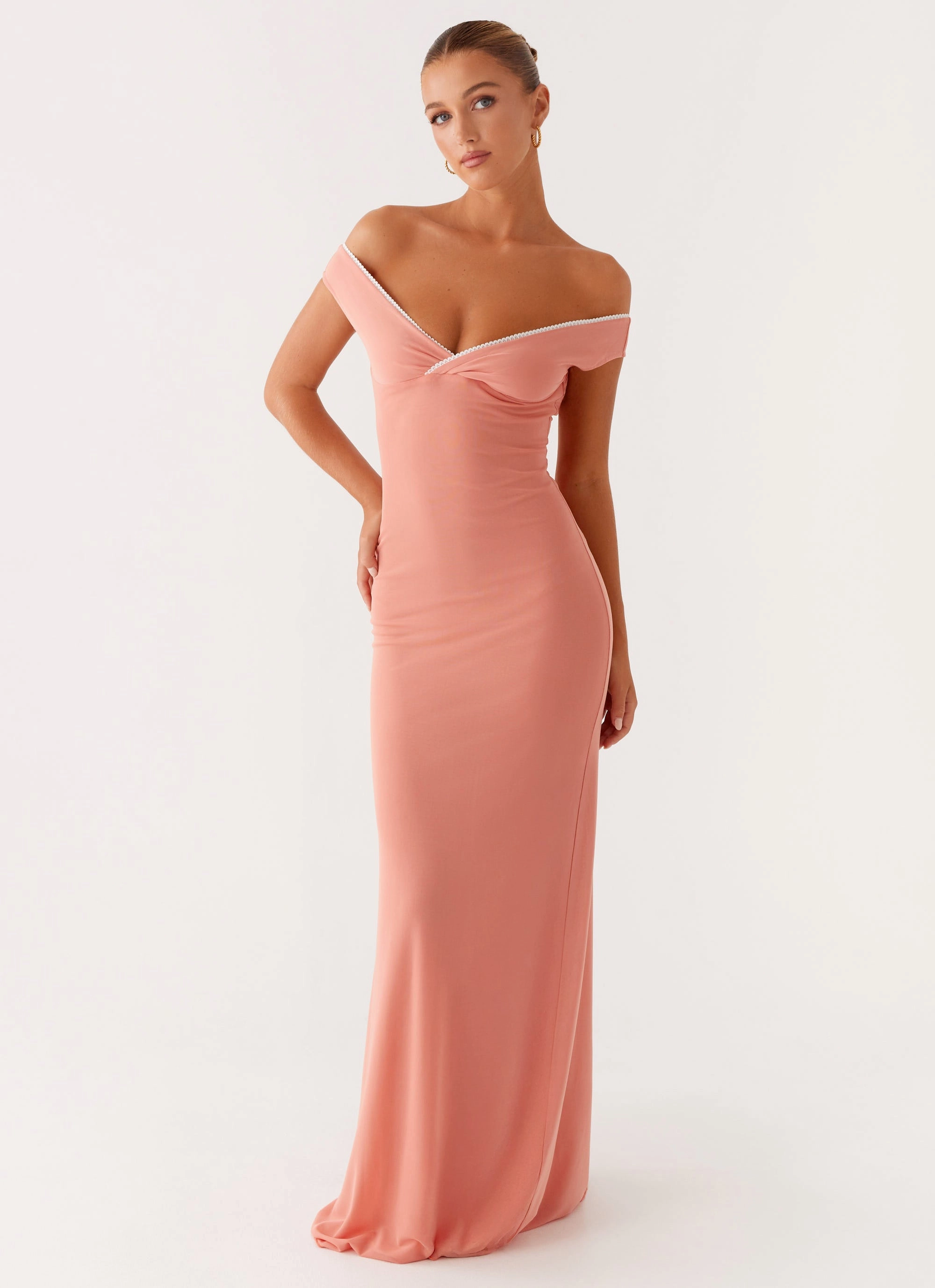 Gentle Shine Versatile Style Wear Katiya Maxi Dress - Peach